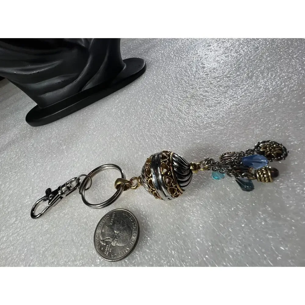 Retro Beaded Ball Hearts Keychain Bag Clip Jeans Clip Accessory NEW